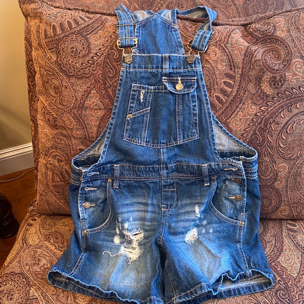Denim Overall Shorts